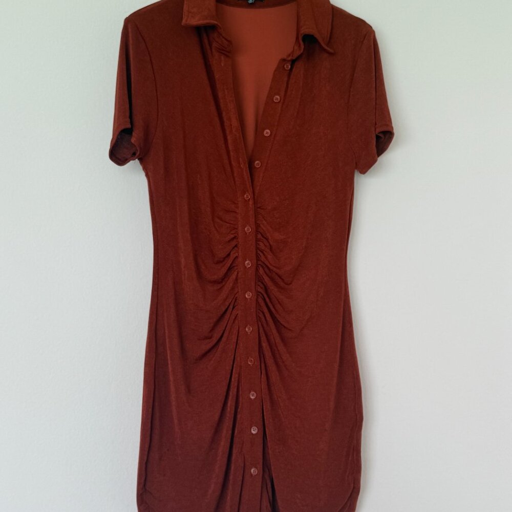 FASHION NOVA burnt orange summer mini dress